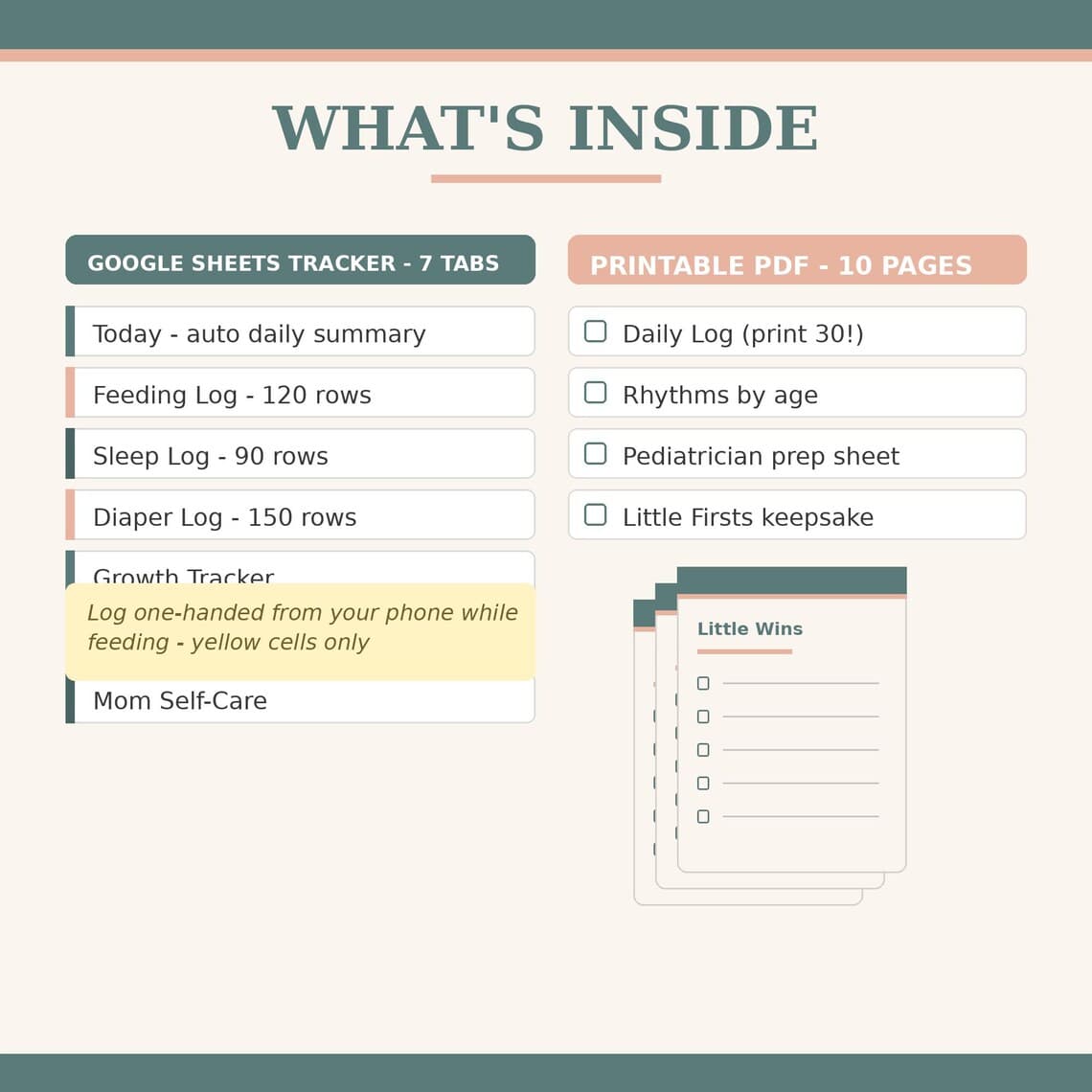 New Mom Baby Tracker — Etsy digital product preview