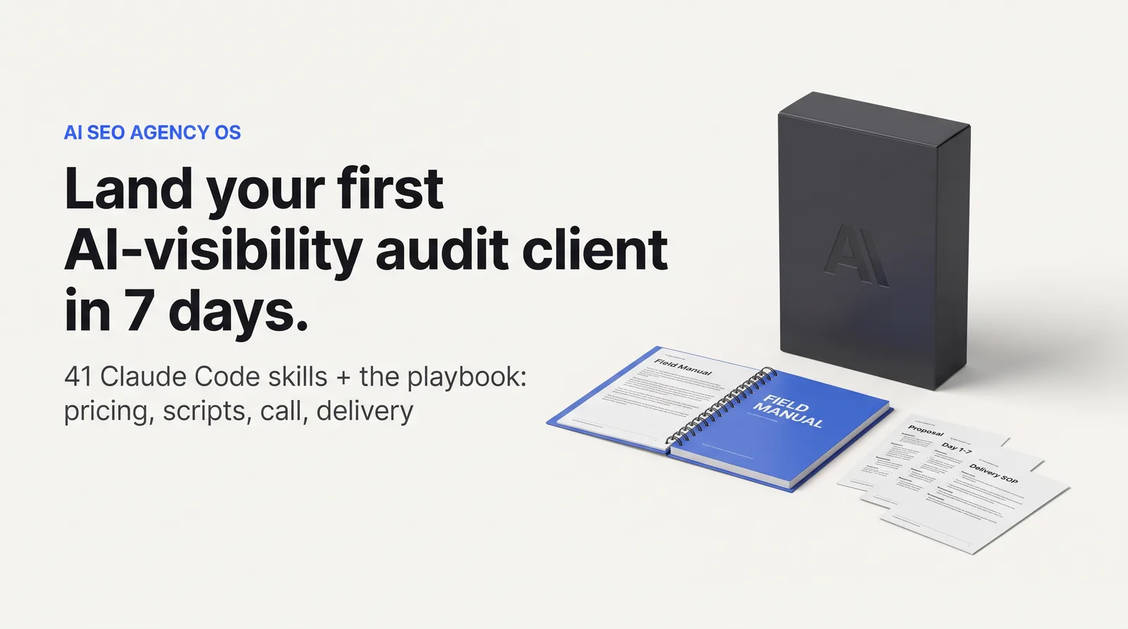 The 7-day client playbook: proposal, day 1 to 7 schedule and delivery SOP sheets